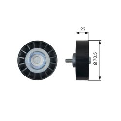 ROLA GHIDARE CUREA TRANSMISIE GATES T36607 - Compatibil cu CITROEN, FIAT, IVECO, PEUGEOT