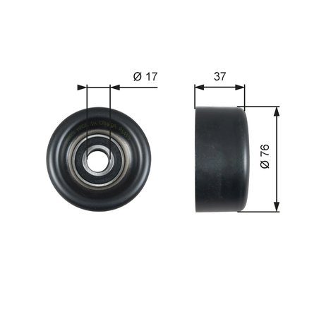 Rola ghidare curea transmisie Gates T38028
