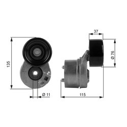 INTINZATOR CUREA DISTRIBUTIE GATES T38431 - Compatibil cu FORD, LDV
