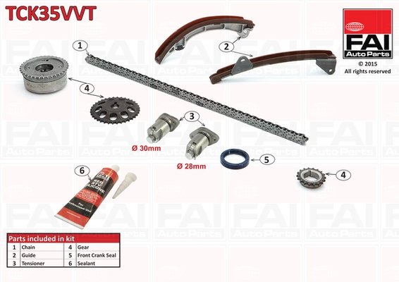 SET DISTRIBUTIE LANT FAI AUTOPARTS TCK35VVT - Compatibil cu LOTUS, TOYOTA