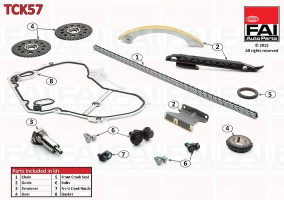 SET DISTRIBUTIE LANT FAI AUTOPARTS TCK57 - Compatibil cu OPEL, SAAB, VAUXHALL