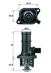 Termostat lichid racire MAHLE TI 16 105