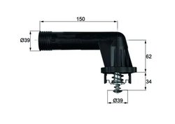 TERMOSTAT LICHID RACIRE MAHLE TI 20 95 - Compatibil cu BMW