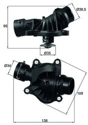 TERMOSTAT LICHID RACIRE MAHLE TI 234 88 - Compatibil cu BMW