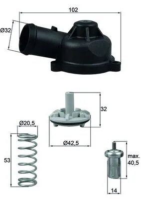 Termostat lichid racire MAHLE TI 244 83D