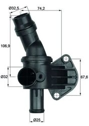 TERMOSTAT LICHID RACIRE MAHLE TI 8 87 - Compatibil cu AUDI, SEAT, SKODA, VW