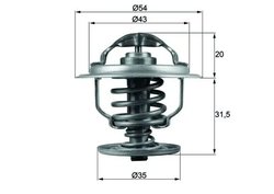 TERMOSTAT LICHID RACIRE MAHLE TX 109 87D - Compatibil cu AUDI, FORD, SEAT, SKODA, VW