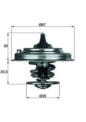TERMOSTAT LICHID RACIRE MAHLE TX 30 80D - Compatibil cu AUDI, BMW, FORD, MERCEDES-BENZ, PORSCHE, VW