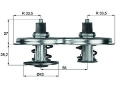 TERMOSTAT LICHID RACIRE MAHLE TX 33 83D - Compatibil cu DAF, SCANIA