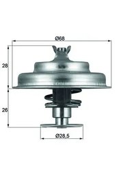 TERMOSTAT LICHID RACIRE MAHLE TX 75 80D - Compatibil cu CITROEN, FORD, JEEP, PEUGEOT, RENAULT, ROVER, SUZUKI, VOLVO