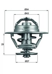 TERMOSTAT LICHID RACIRE MAHLE TX 93 79D - Compatibil cu ALFA ROMEO, FIAT, IVECO, LANCIA, MULTICAR, OPEL, RENAULT, RENAULT TRUCKS