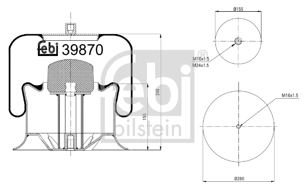 Burduf suspensie pneumatica