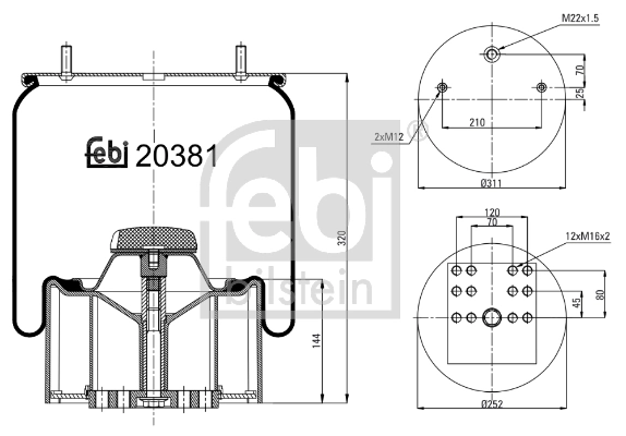 Burduf suspensie pneumatica