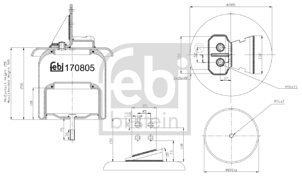 Burduf suspensie pneumatica