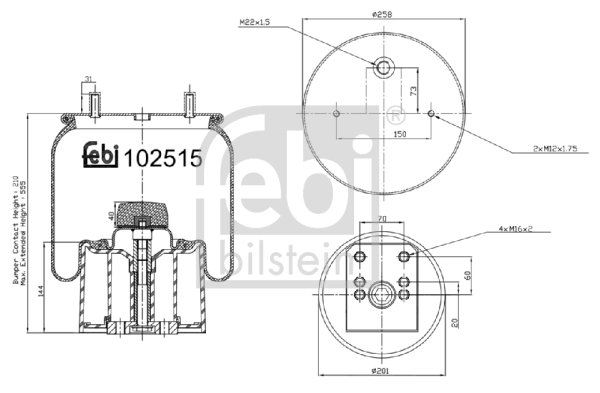 Burduf suspensie pneumatica