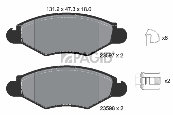 Set placute frana,frana disc