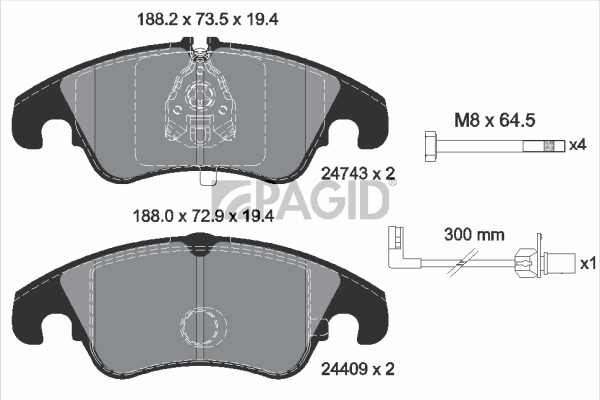 Set placute frana,frana disc