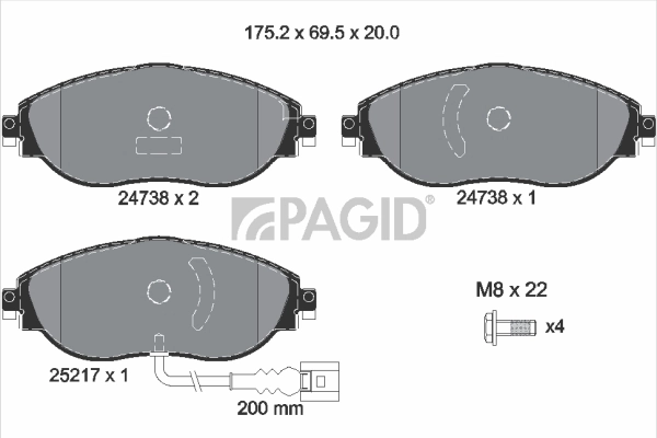 Set placute frana,frana disc