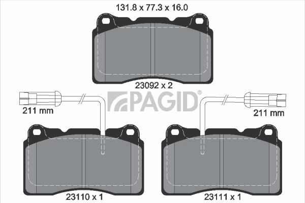 Set placute frana,frana disc