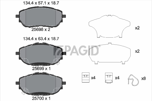 Set placute frana,frana disc