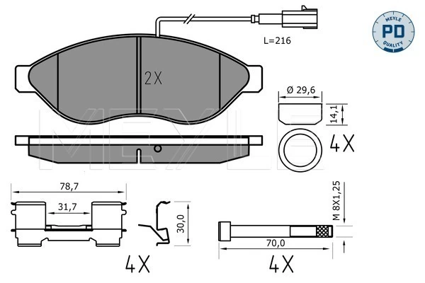 Set placute frana