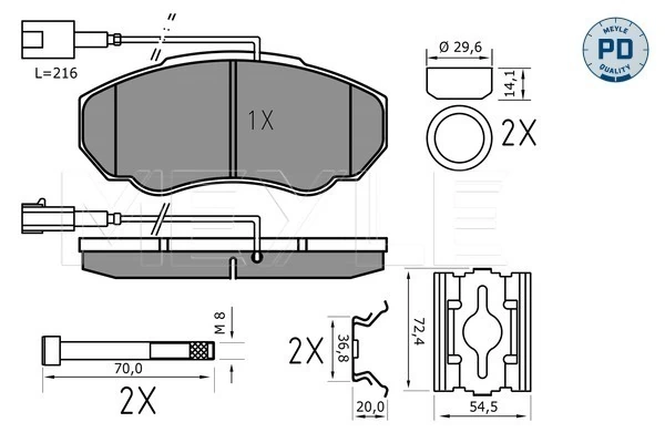 Set placute frana
