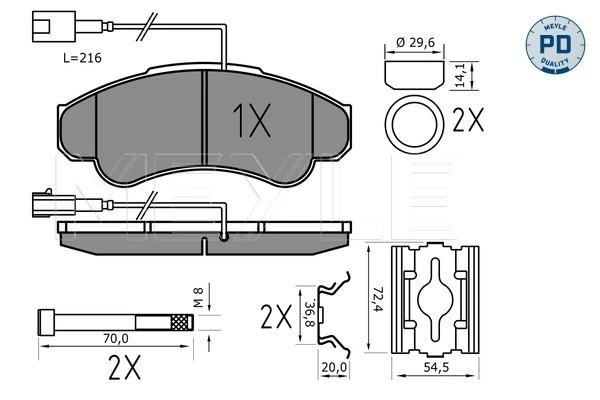 Set placute frana
