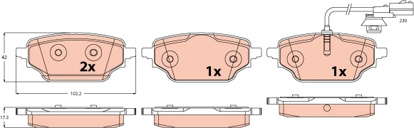 Set placute frana spate