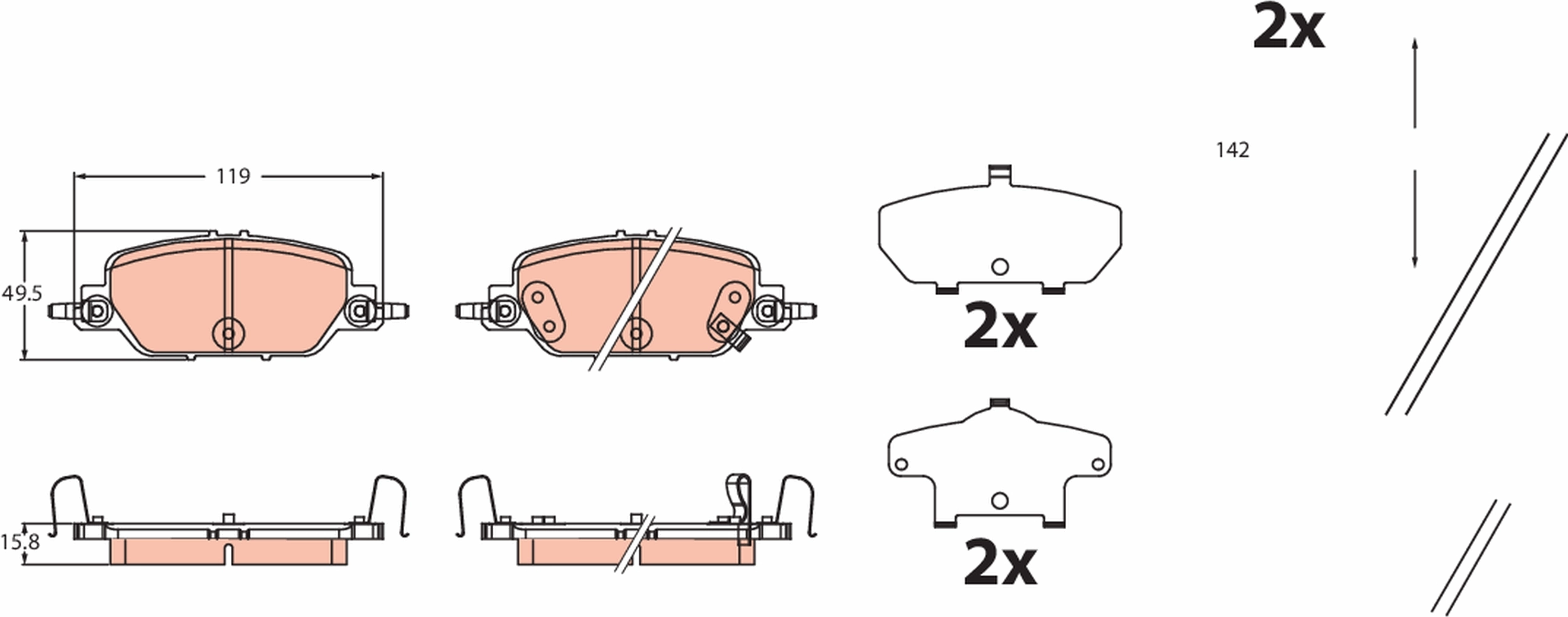 Set placute frana,frana disc