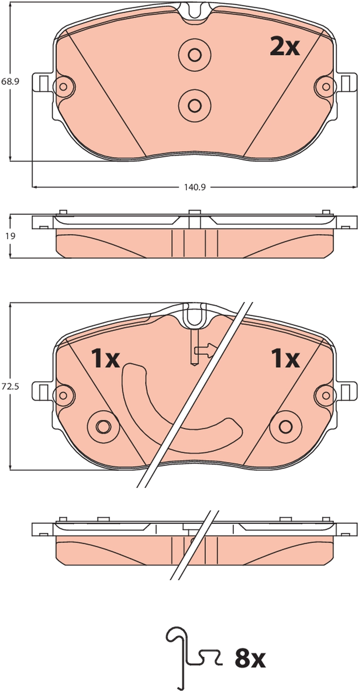 Set placute frana