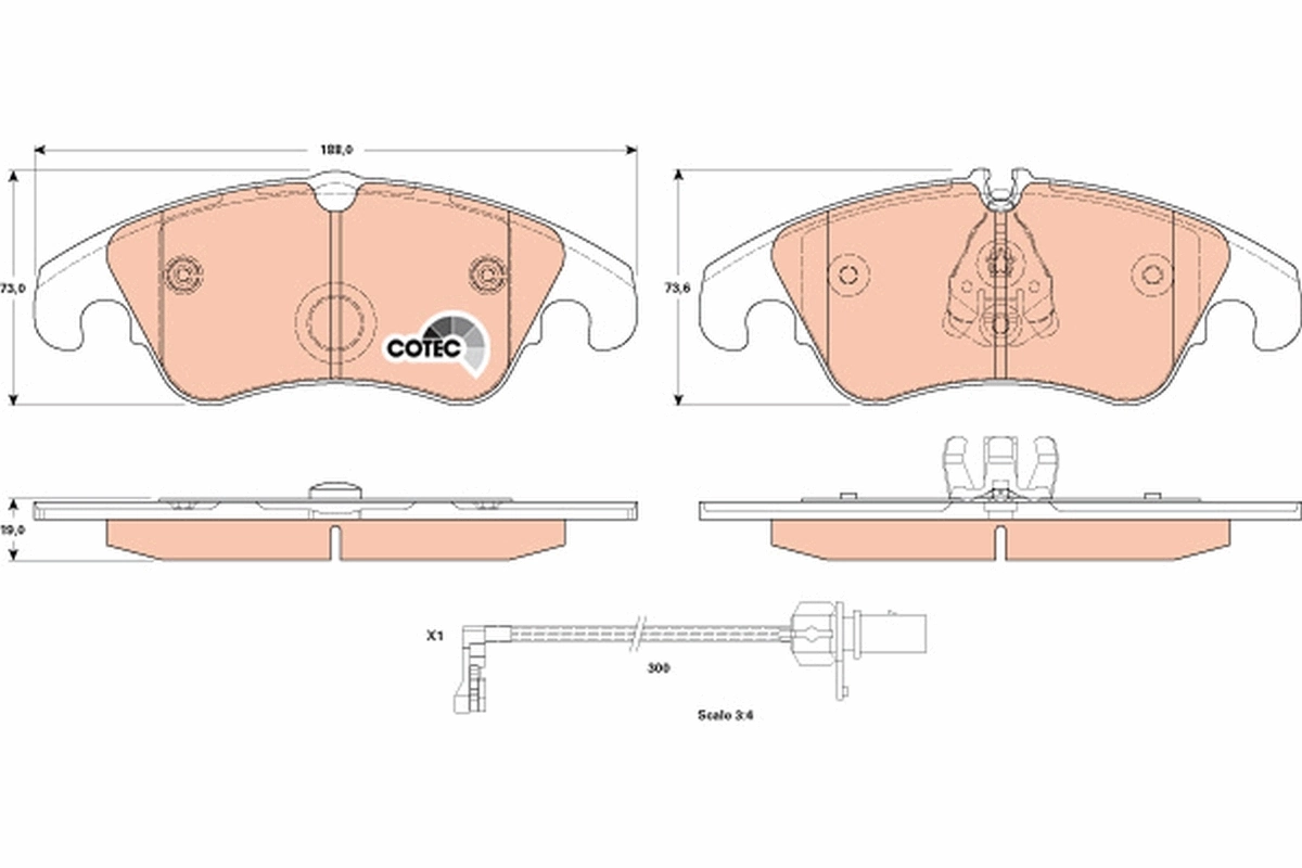 Set placute frana