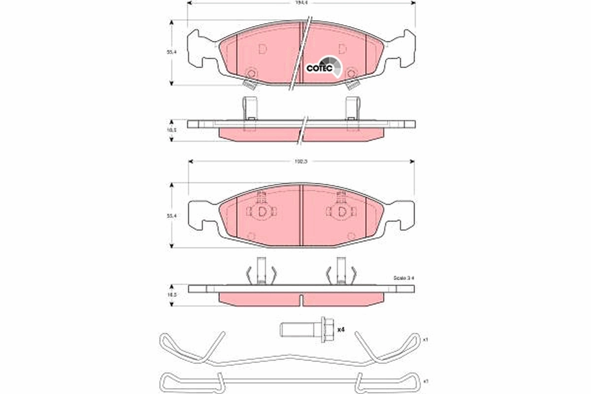 Set placute frana