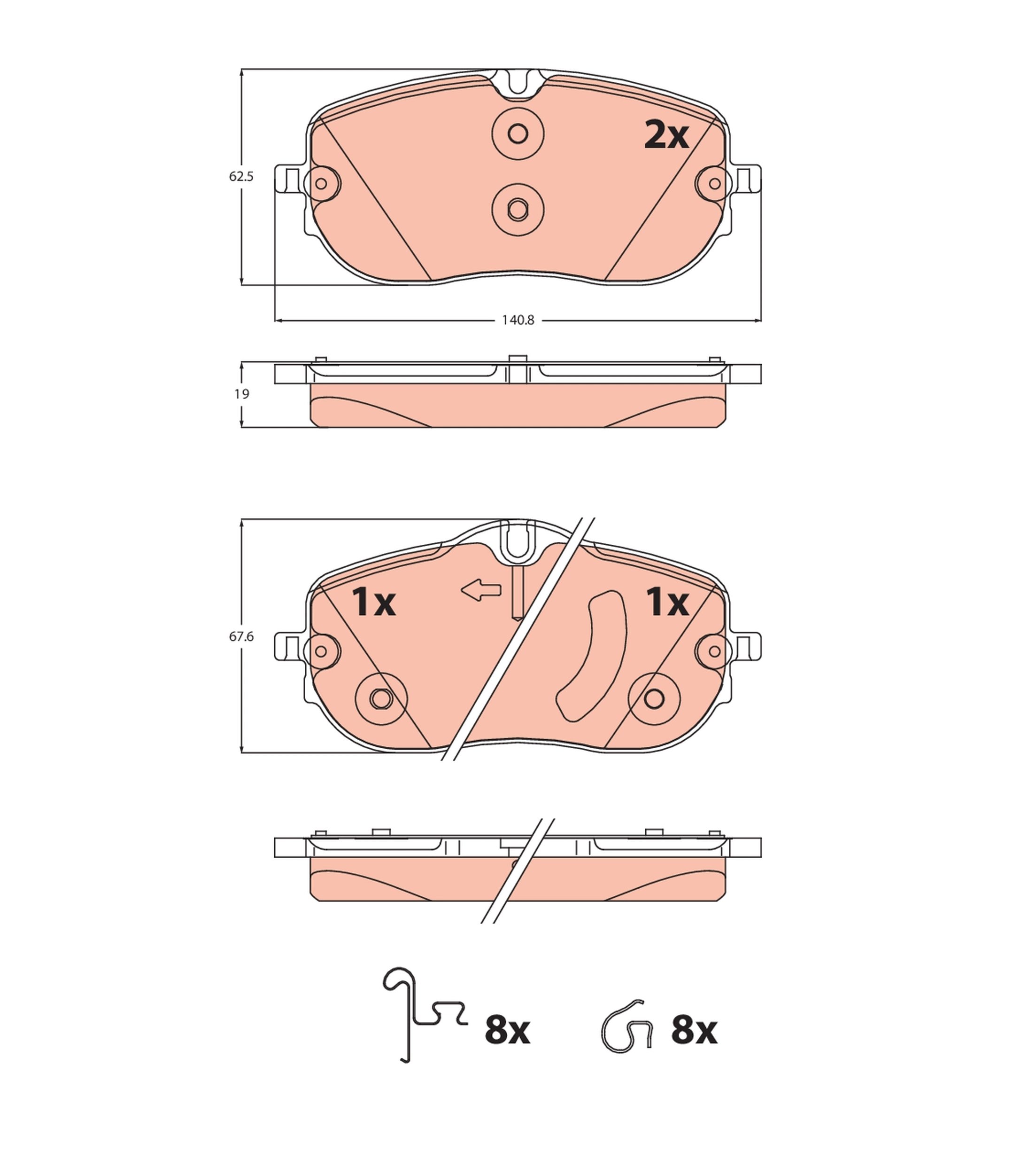 Set placute frana