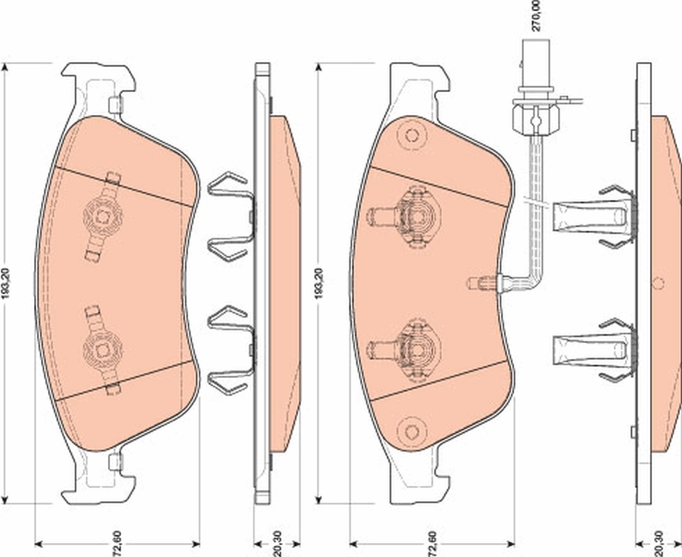 Set placute frana