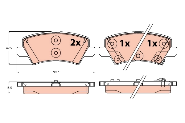 Set placute frana,frana disc