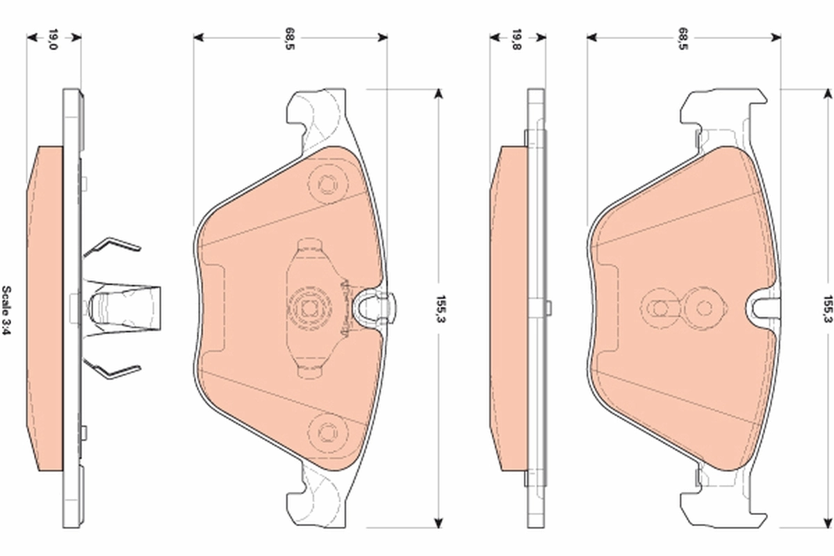 Set placute frana