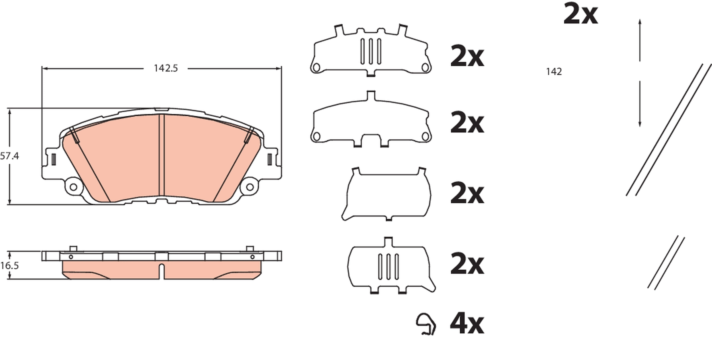 Set placute frana