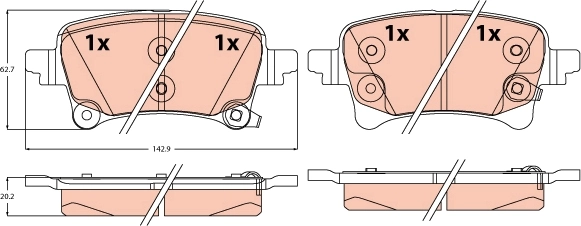 Set placute frana,frana disc