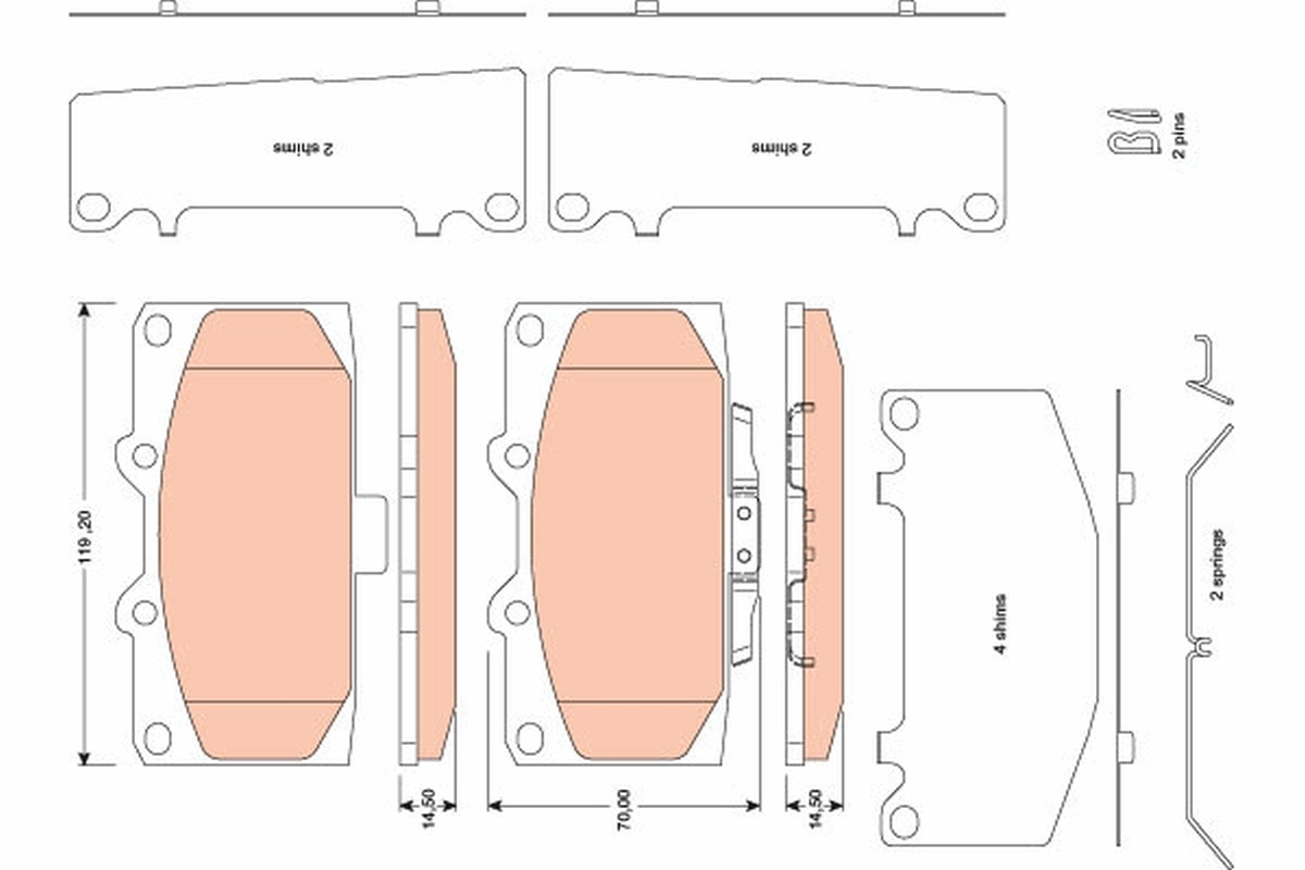 Set placute frana
