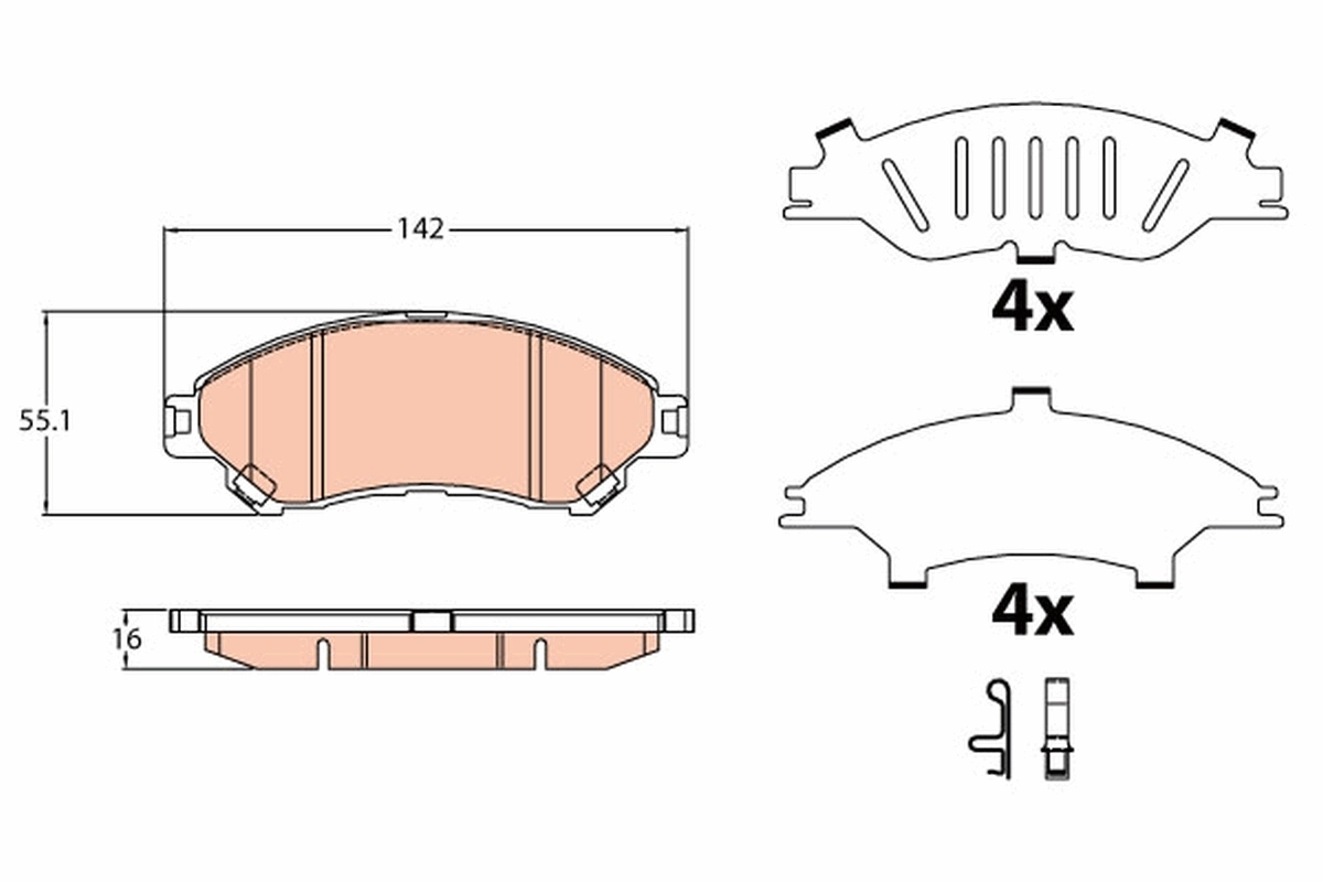 Set placute frana,frana disc