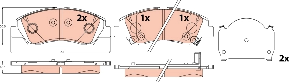 Set placute frana