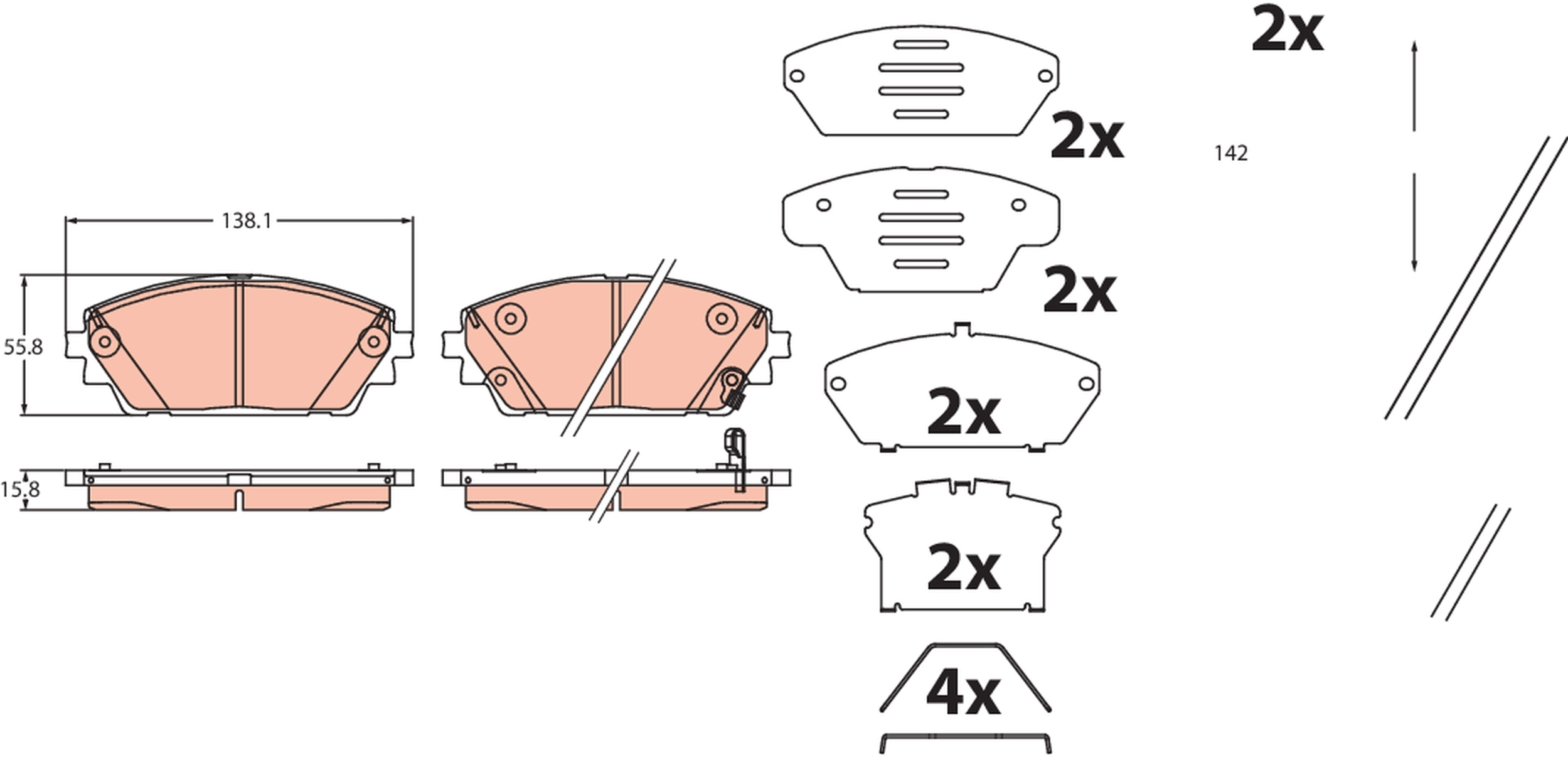 Set placute frana,frana disc