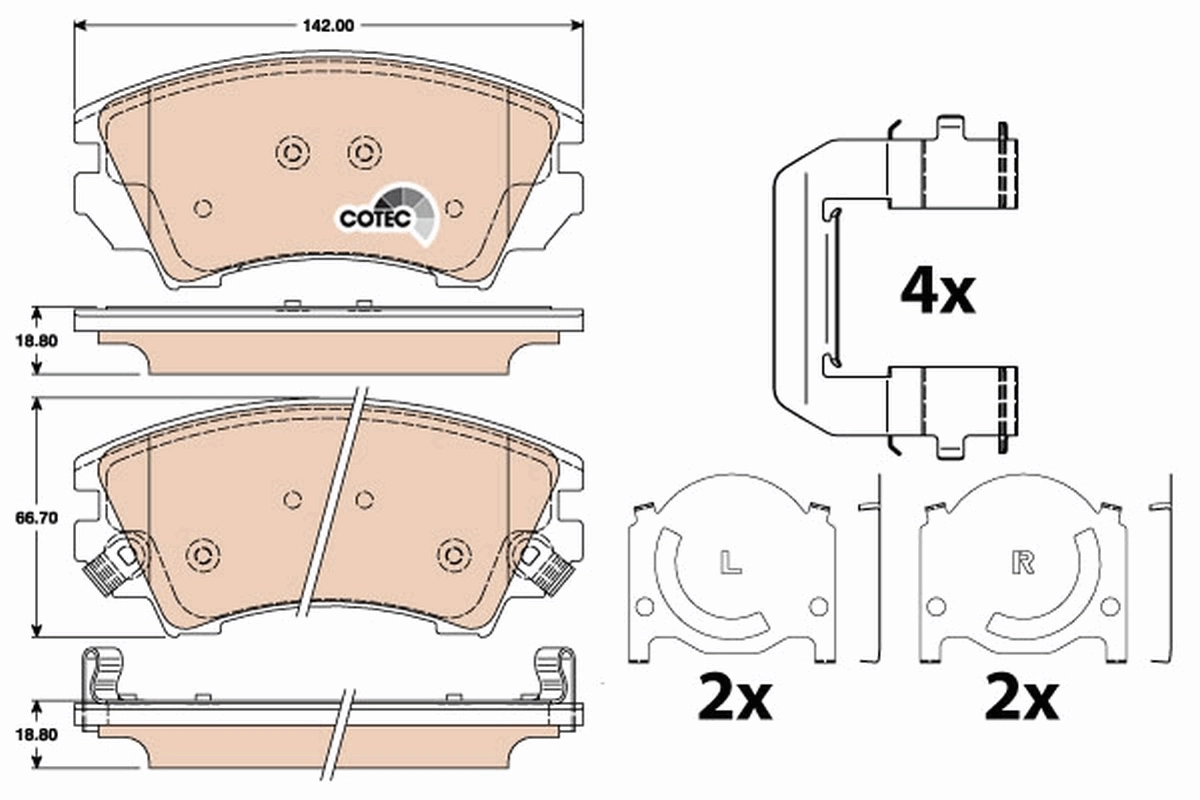 Set placute frana