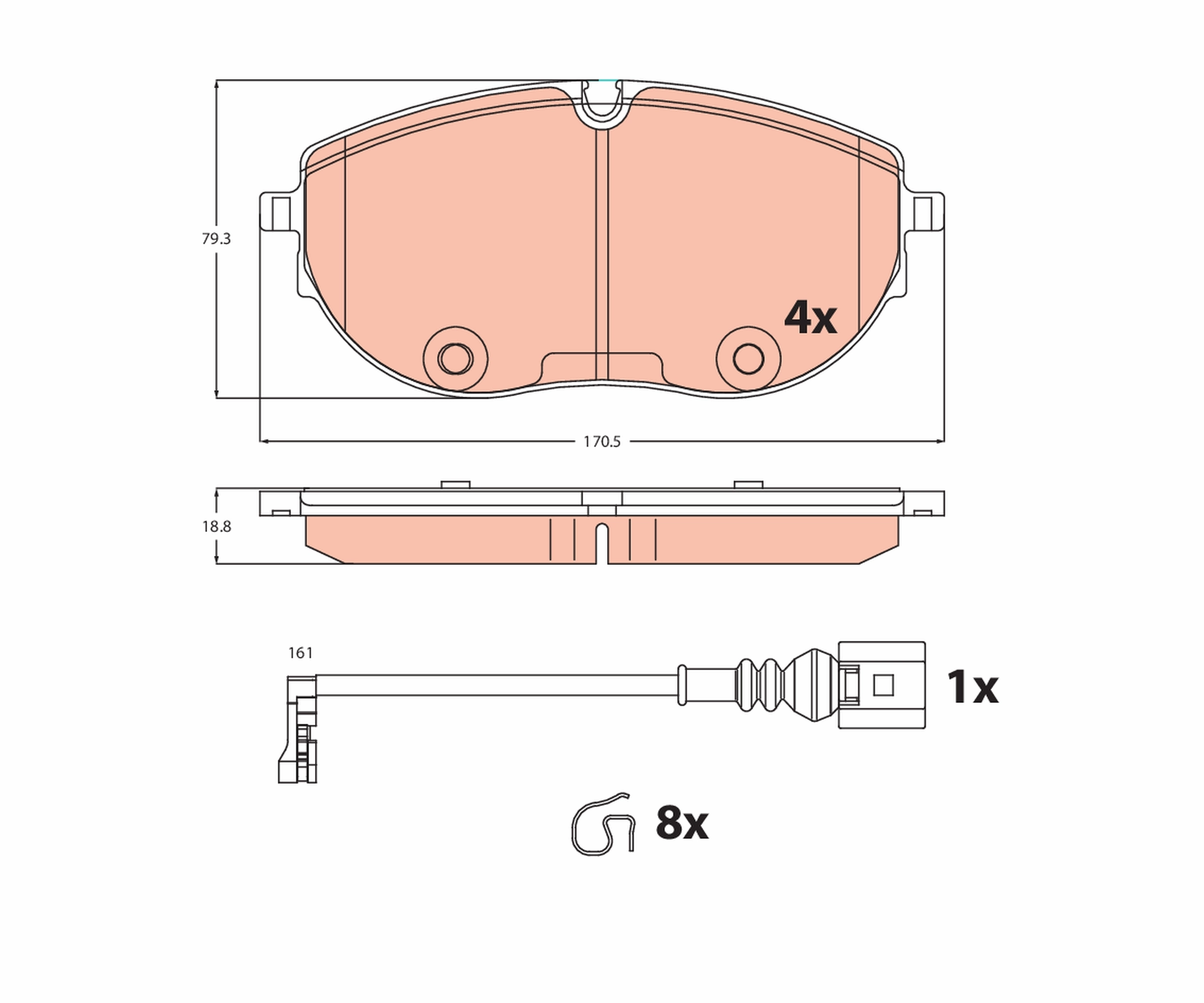 Set placute frana,frana disc