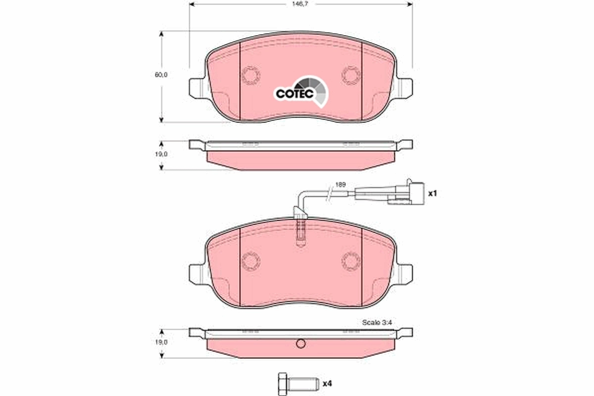 Set placute frana