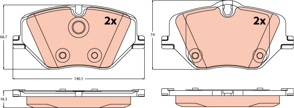 Set placute frana,frana disc