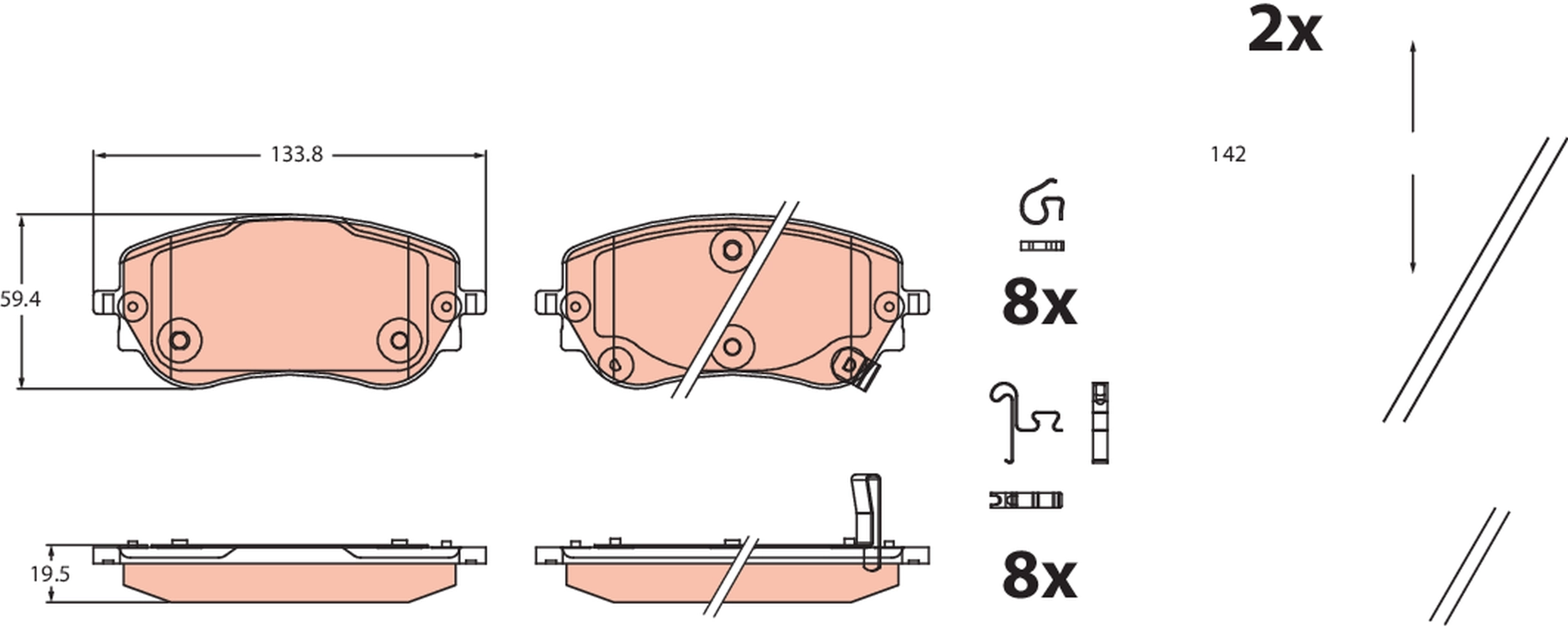 Set placute frana