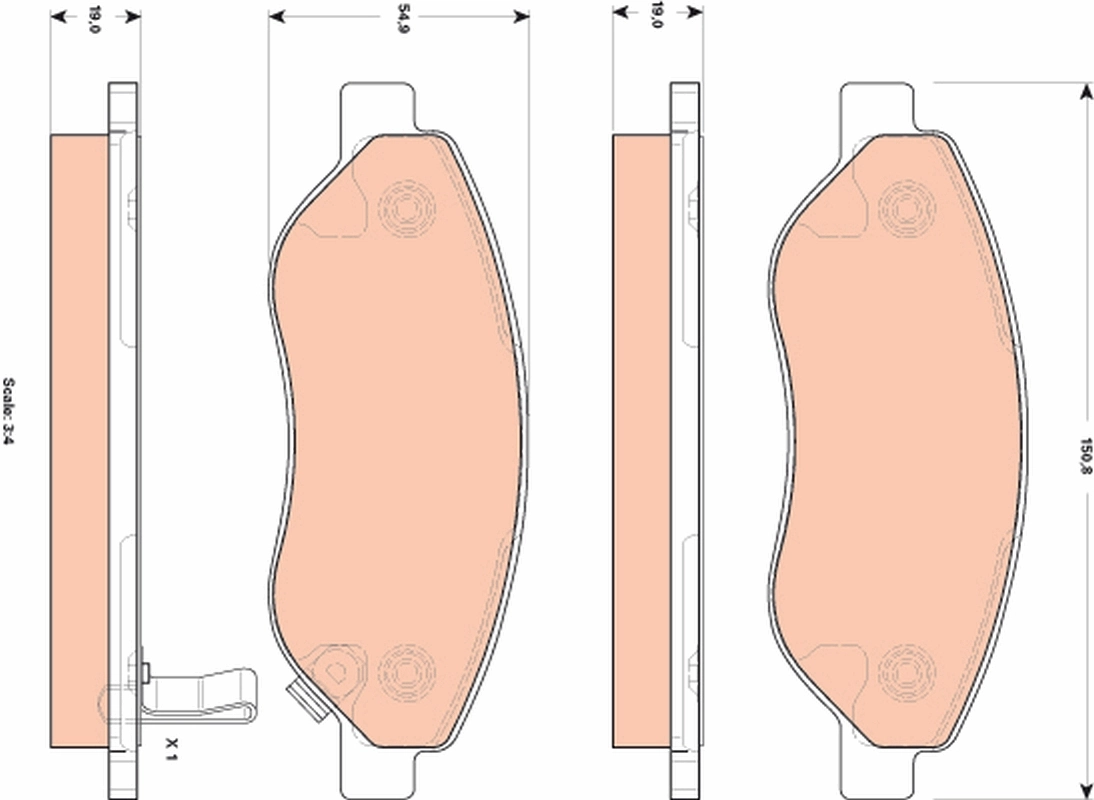 Set placute frana