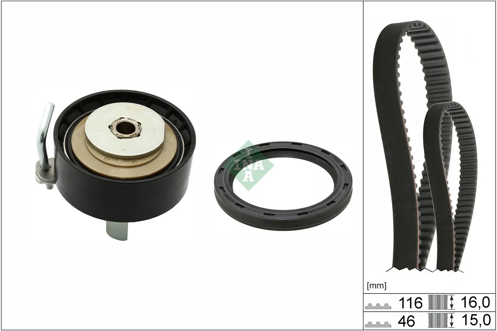 Set distribuție Ford 1.0 EcoBoost 116Z/46Z 16mm/15mm