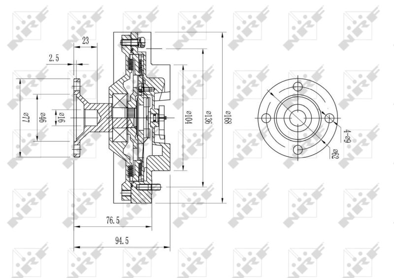 Cupla ventilator radiator